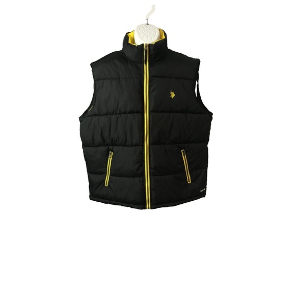 US Polo Assn. Other - U.S. Polo Assn Mens XL Yellow & Black Puffer Bubble Vest